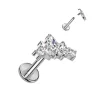 Titaani rustokoru/traguskoru, Mini Marquise -kimaltava labret (hopea)