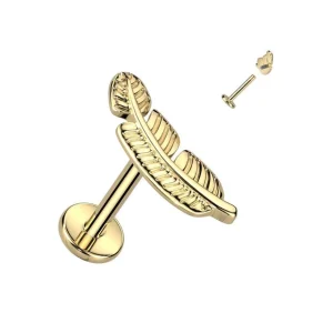 Titaani rustokoru/traguskoru, Feather -höyhenlabret (kulta)