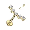 Titaani rustokoru/traguskoru, Curved CZ -kaareva labret (kulta)