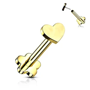 Titaani rustokoru/traguskoru, Push In Heart 2 in 1 -labret (kulta)