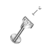 Titaani rustokoru/traguskoru, CZ Triangle -kimaltava labret (hopea)