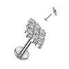 Titaani rustokoru/traguskoru, Diamond CZ -kivellinen labret (hopea)