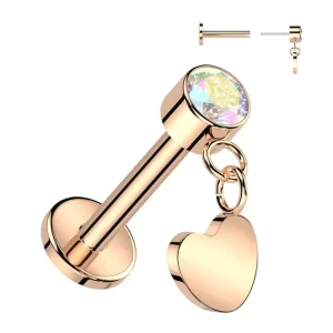 Titaani rustokoru/traguskoru, Push In Dangly Heart in Rosegold