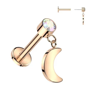Titaani rustokoru/traguskoru, Push In Dangly Moon in Rosegold AB