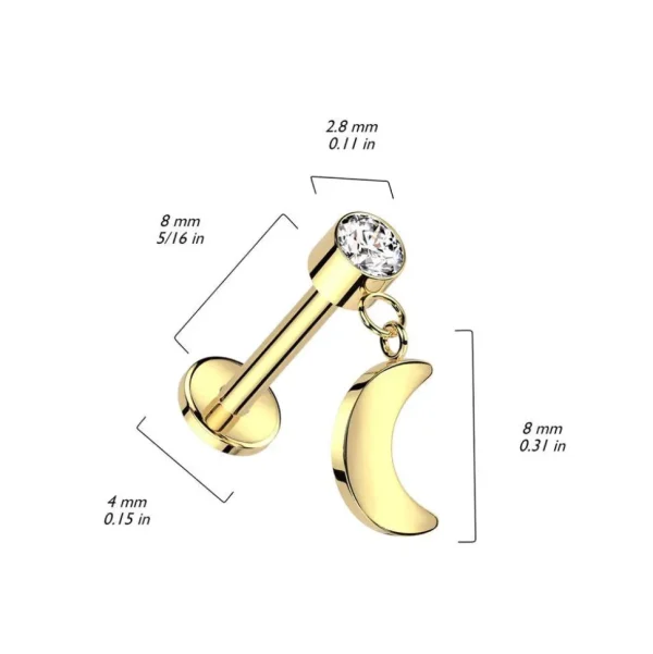 Titaani rustokoru/traguskoru, Push In Dangly Moon in Gold