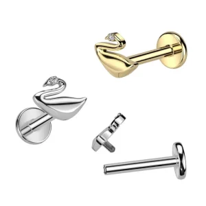 Titaani rustokoru/traguskoru, Swan -joutsen labret (hopea)