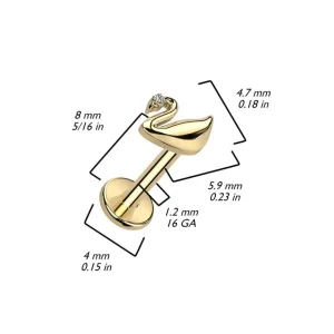Titaani rustokoru/traguskoru, Swan -joutsen labret (kulta)