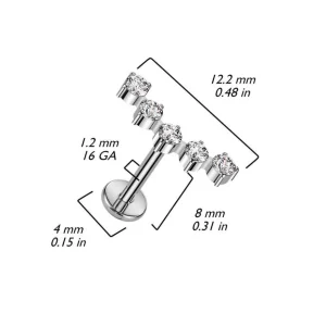 Titaani rustokoru/traguskoru, Curved CZ -kaareva labret (kulta)