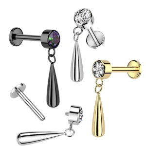 Titaani rustokoru/traguskoru, Teardrop Dangle in Silver