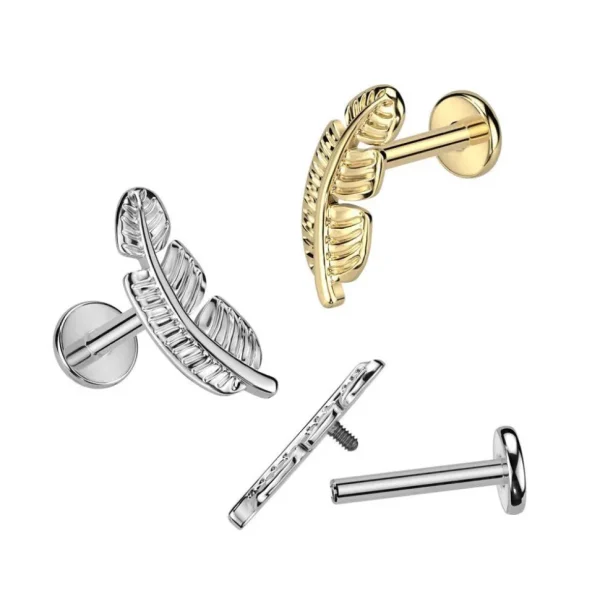 Titaani rustokoru/traguskoru, Feather -höyhenlabret (kulta)