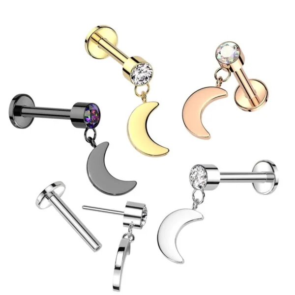 Titaani rustokoru/traguskoru, Push In Dangly Moon in Rosegold AB