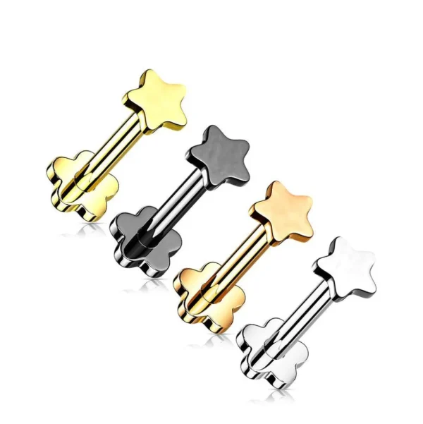 Titaani rustokoru/traguskoru, Push In Star 2 in 1 -labret (kulta)