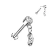 Titaaninen labret 1mm, Push in Labret -roikkuva koriste