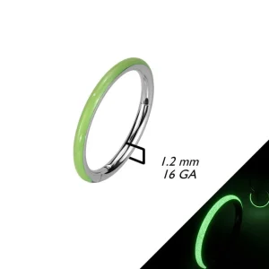 Titaaninen lävistysrengas, Glow -pimeässä hohtava clicker (vihreä)