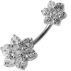 Titaaninen napakoru kukkakoristeella | Two Crystal Flowers