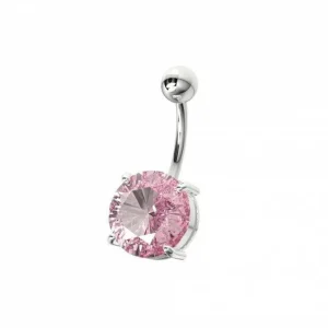 Titaaninen napakoru | Deluxe Cubic Zirconia (vaaleanpunainen)