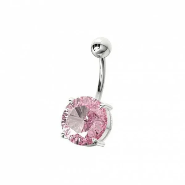 Titaaninen napakoru | Deluxe Cubic Zirconia (vaaleanpunainen)