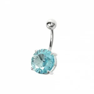 Titaaninen napakoru | Deluxe Cubic Zirconia (turkoosi)