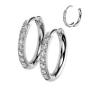 Titaaniset hopeanväriset kimaltavat renkaat, Titanium Hoops