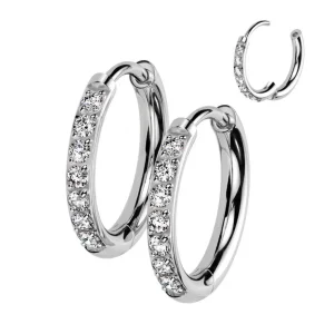 Titaaniset hopeanväriset kimaltavat renkaat, Titanium Hoops