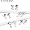 Titaaniset korvanapit, Martini Set Titanium Cubic Zirconia Earstuds