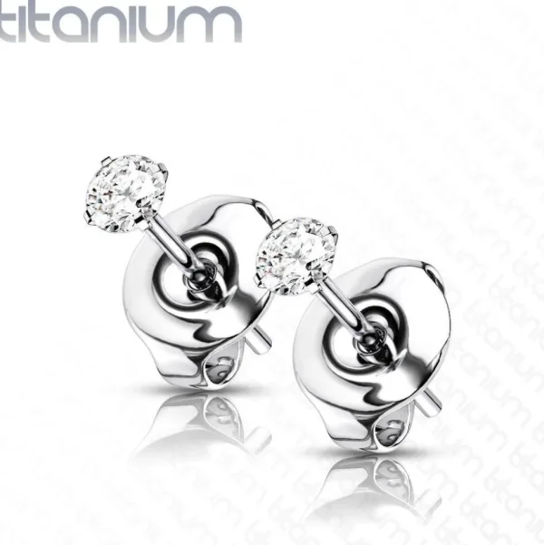 Titaaniset korvanapit, Martini Set Titanium Cubic Zirconia Earstuds