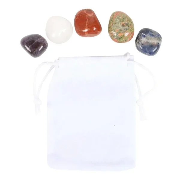 Virgo Crystal Tumblestone Set -neitsyen luonnonkivi lahjapakkaus