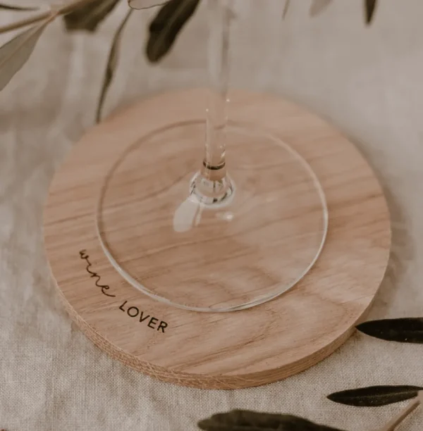 Wine Lover Coaster -puinen lasinalunen