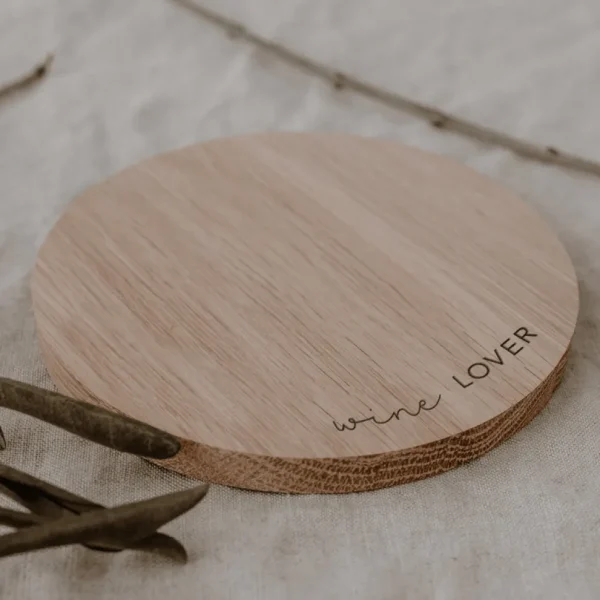 Wine Lover Coaster -puinen lasinalunen