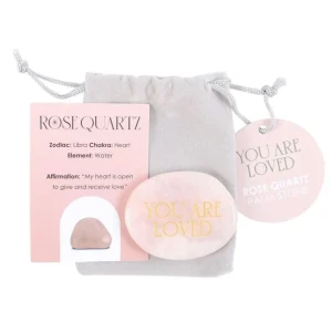 You Are Loved Rose Quartz -ruusukvartsi kämmenkivi 