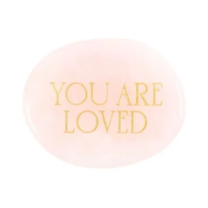 You Are Loved Rose Quartz -ruusukvartsi kämmenkivi 