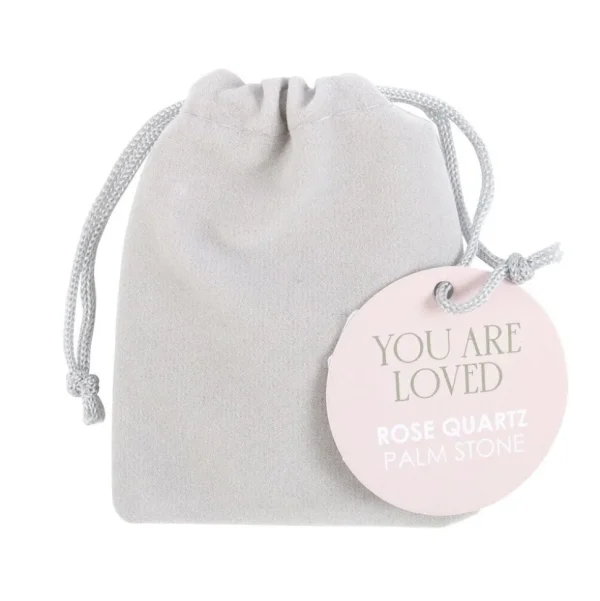 You Are Loved Rose Quartz -ruusukvartsi kämmenkivi "olet rakastettu"