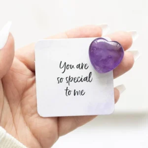 You Are So Special To me -ametisti sydän onnenkivi lahjapussissa
